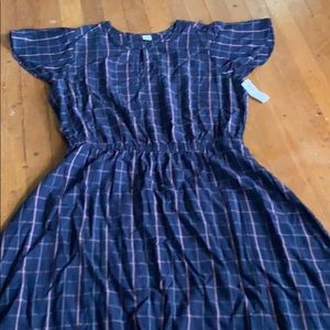 OLD NAVY NWT cap sleeve plaid dress with keyhole